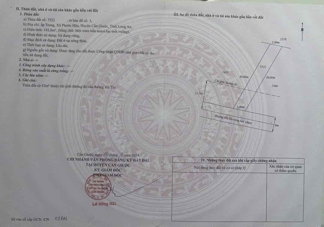 2 nền thổ cư mặt tiền đường nhựa xã Phước Lý, Cần Giuộc, Long An giá 1,68 tỷ/nền