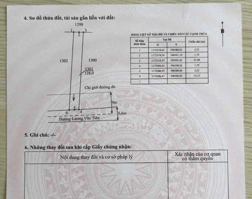 2 nền thổ cư mặt tiền Lương Văn Tiên , xã Mỹ Lộc , Cần Giuộc dt 127m2 giá 1,35 tỷ /nền