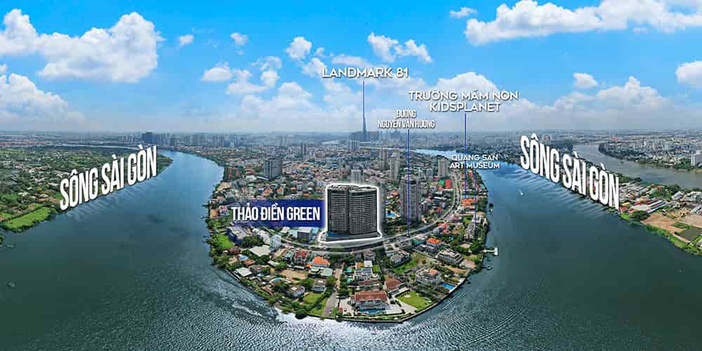 Căn hộ Thảo Điền Green giá CĐT, giảm ngay 1 tỷ, bàn giao full nội thất cao cấp, view Landmark