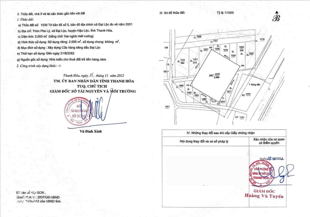 Chuyển nhượng 2 cây xăng tại Thanh Hóa: Hậu Lộc và Nghi Sơn