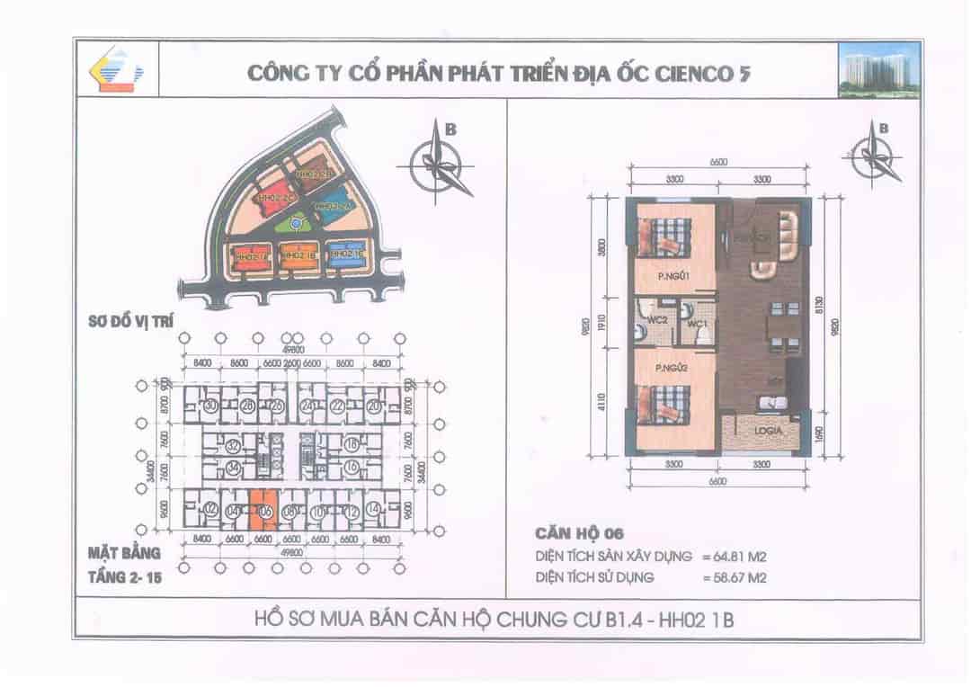 Cần bán gấp căn hộ 65m² tầng 7, full nội thất, hướng Nam view thoáng cực đẹp tại KĐT Thanh Hà Cienco 5!