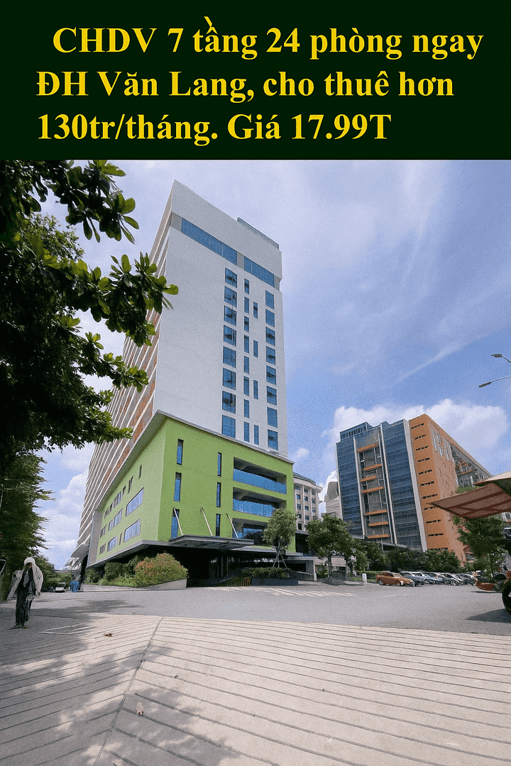 NHÀ 7 TẦNG 24 PHÒNG ĐANG CHO THUÊ FULL HƠN 130TR/THÁNG, GIÁ 17.99T