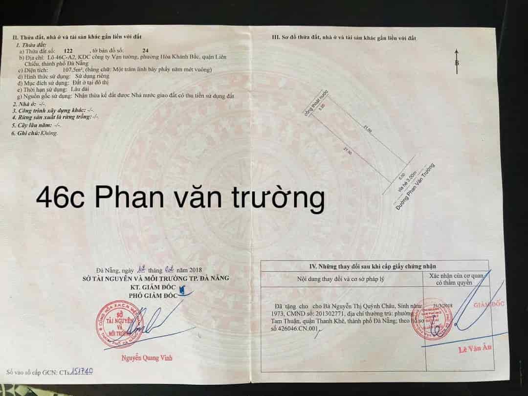 Bán đất đường Phan Văn Trường, trục thông biển, lô sạch đẹp