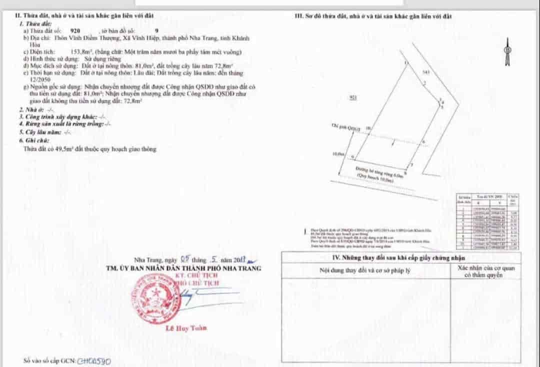 3 mặt tiền đường Gò Găng Vĩnh Hiệp Nha Trang