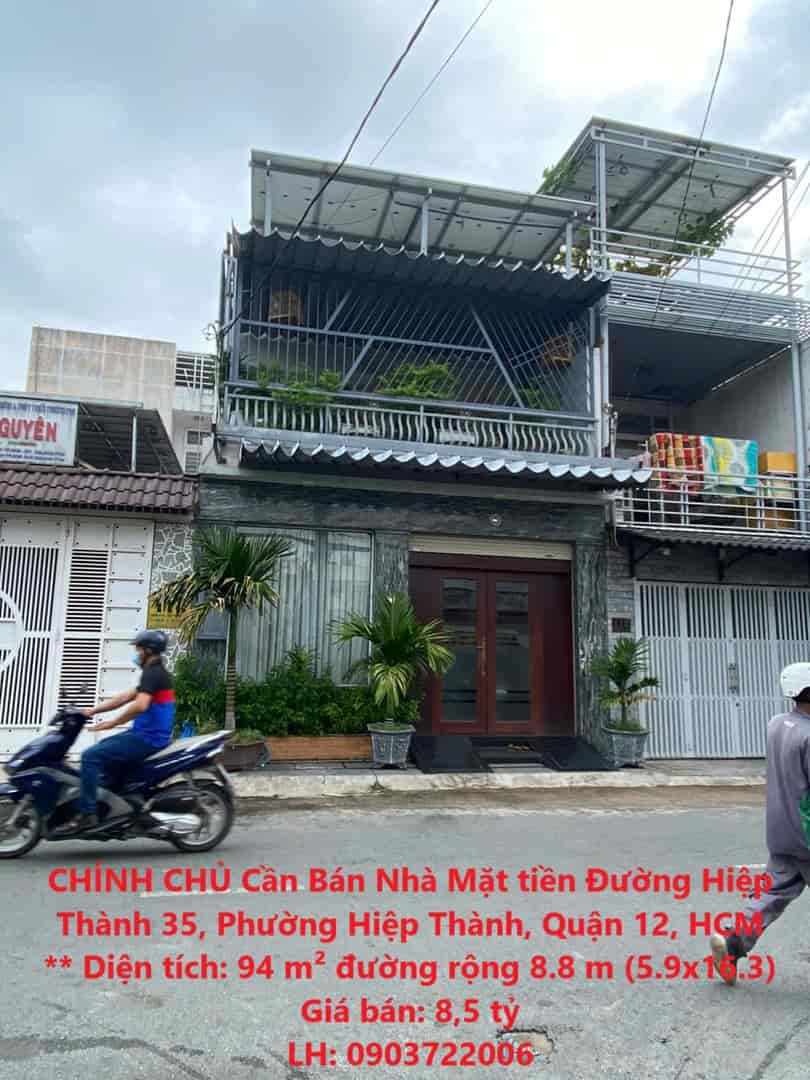 Chính chủ cần bán nhà mặt tiền đường Hiệp Thành 35, phường Hiệp Thành, Quận 12, HCM