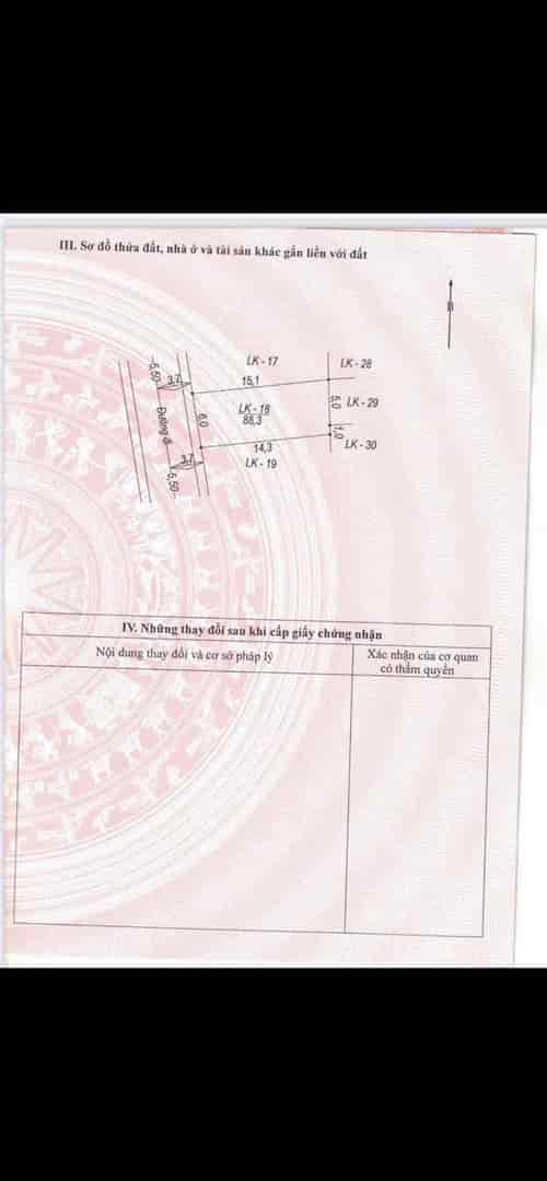 Lô đất Đấu Giá tại Đông Sơn, Chương Mỹ, HÀ Nội, DT 88,3m2, Vị trí lô đất làn 2 đường liên huyện