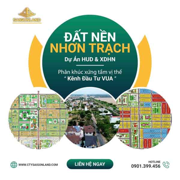 CẦN BÁN NHANH VÀI NỀN NHÀ VƯỜN THUỘC DỰ ÁN HUD NHƠN TRẠCH GIÁ THOÁT ĐỈNH