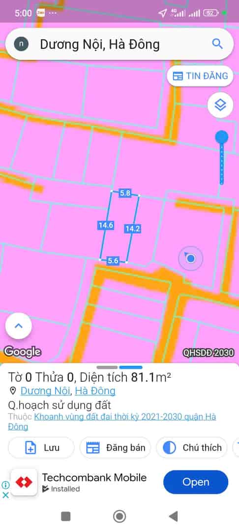 Bán đất phố Lê Trọng Tấn, ô tô đỗ cửa, 78m, 9.4 tỷ