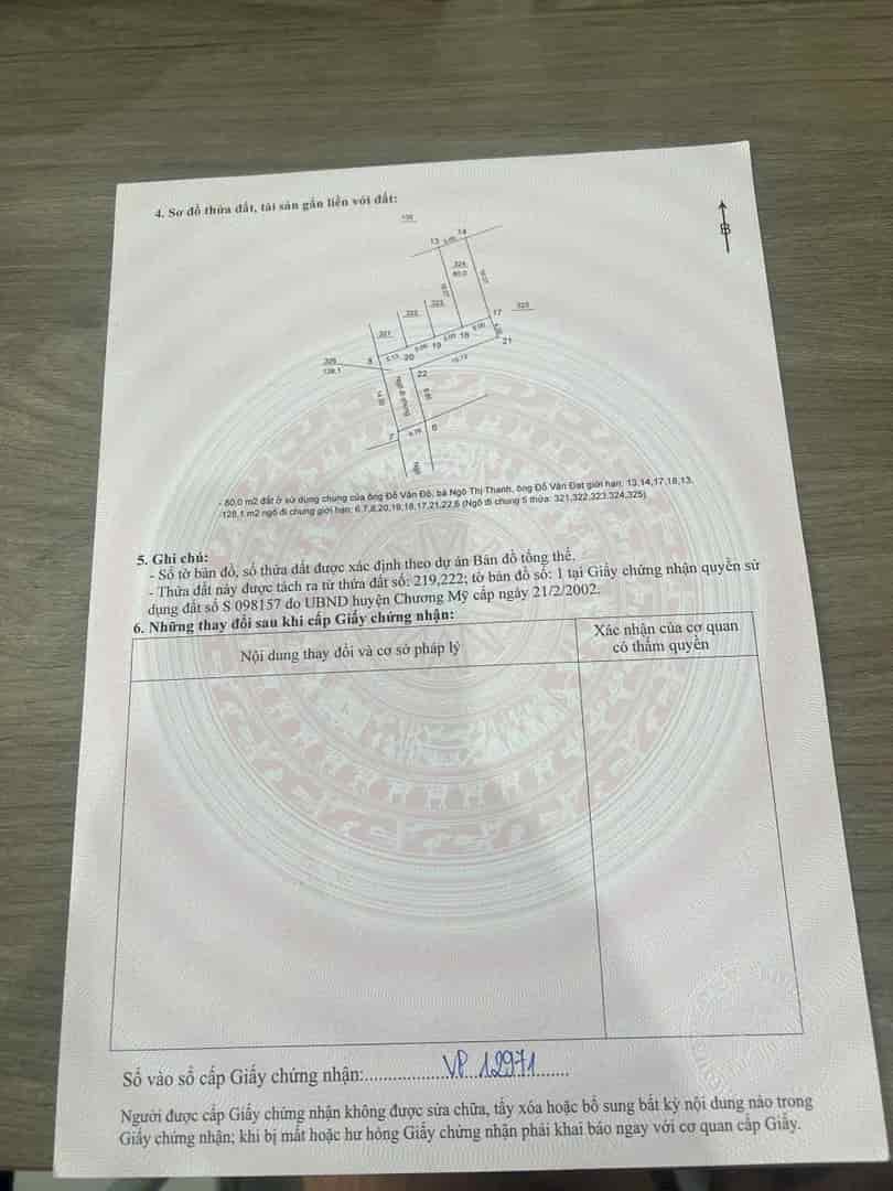 CC e cần bán gấp mảnh đất 80m full thổ cư tại xóm quyết thắng phụng châu chương mỹ giá 2,6 tỷ