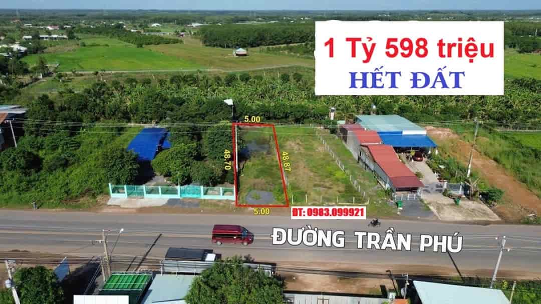 Bán đất Mặt Tiền rẻ nhất đường Trần Phú thành phố Tây Ninh