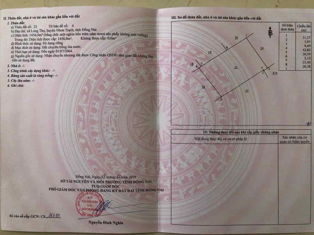 Cần Bán Gấp Lô đất Ngay KTX Hyo Sung Nhơn Trạch, Đồng Nai