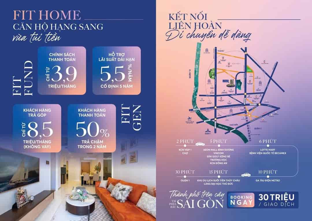 SỞ HỮU CĂN HỘ CAO CẤP NGAY TRUNG TÂM THUẬN AN CHỈ VỚI 300 TRIỆU ĐỒNG