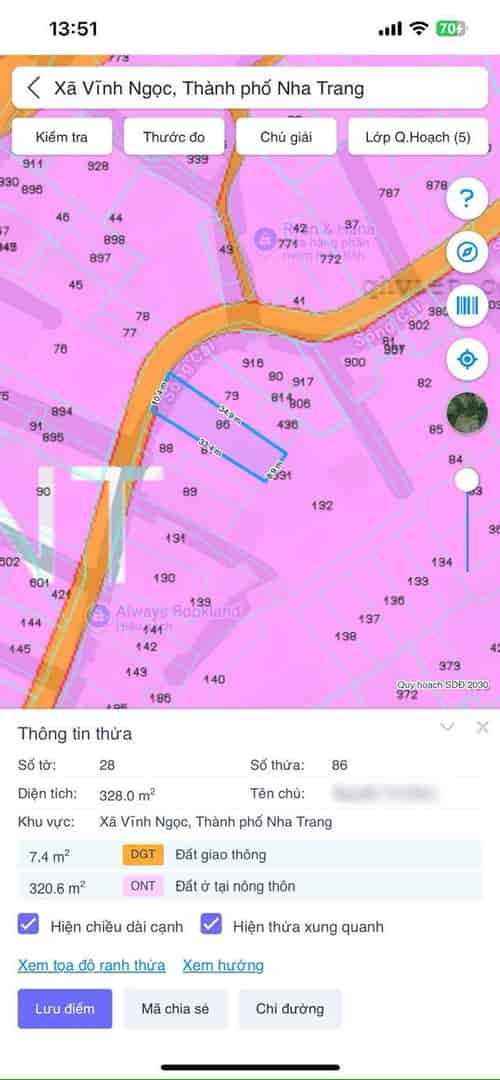 VN146 Bán đất mặt tiền đường oto khu Xuân Lạc Vĩnh Ngọc Tây Nha Trang
