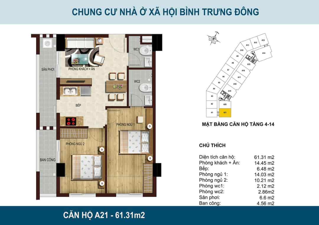 Bán Chung Cư Bluesky tower Q2, Liền Kề GLobal, Giá Sốc. Căn Góc tầng đẹp 2PN 2WC 2,4 tỷ, 66m2